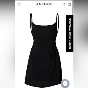 ANEMONE, THE K.M. TIE MINI DRESS IN CUPRO, SIZE S